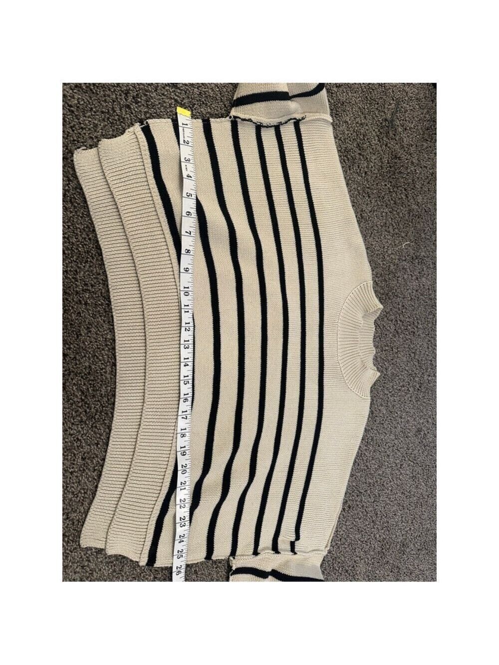 COMMENSE Crew Neck Sweater Off White Black Medium - Picture 9 of 10